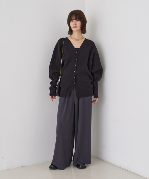 セール】【人気追加】ストレッチダンボールタックワイドパンツ（その他