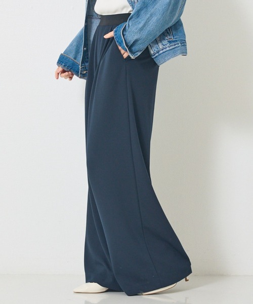 Rouge vif(ルージュヴィフ)の「【人気追加】ストレッチダンボールタックワイドパンツ(その他パンツ・レディース・チャコールグレー/ブラック/ブラック系その他/ブラウン/ベージュ/ネイビー・38/36)」の6枚目の写真