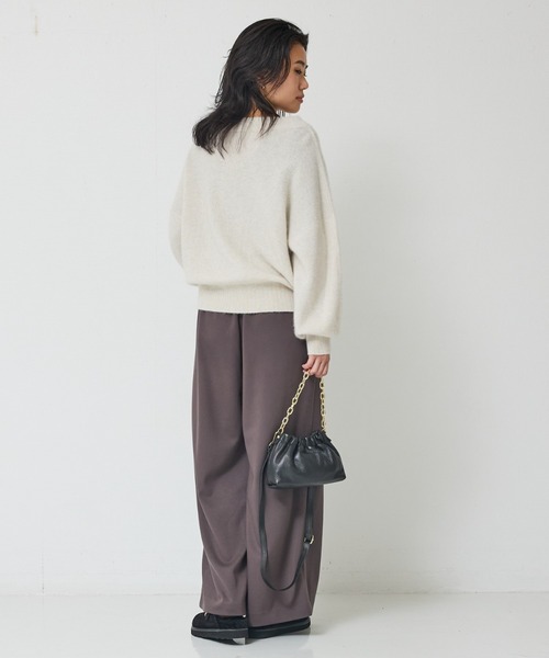 Rouge vif(ルージュヴィフ)の「【人気追加】ストレッチダンボールタックワイドパンツ(その他パンツ・レディース・チャコールグレー/ブラック/ブラック系その他/ブラウン・38/36)」の11枚目の写真