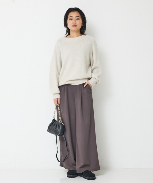 Rouge vif(ルージュヴィフ)の「【人気追加】ストレッチダンボールタックワイドパンツ(その他パンツ・レディース・チャコールグレー/ブラック/ブラック系その他/ブラウン・38/36)」の13枚目の写真