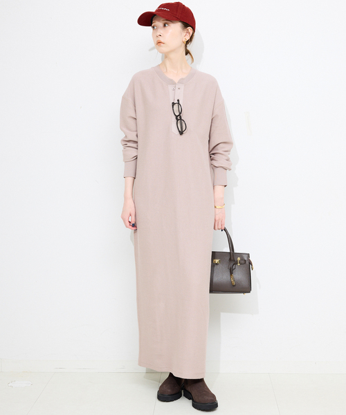 セール】テレコヘンリーネックカットワンピース（ワンピース）｜SLOBE