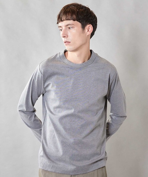 UNION STATION(ユニオンステーション)の「【デオトラント素材】シルケットライクポンチ VネックジャケT(Tシャツ/カットソー・メンズ・グレー/ブラック/ホワイト/ネイビー・S/M/L/LL)」の4枚目の写真