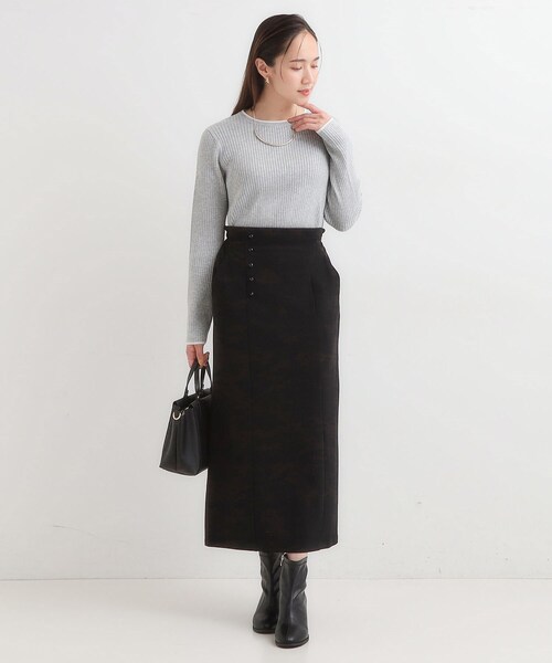 DRESKIP（ドレスキップ）の「【洗濯後しわになりにくい】ポケット付き ナロースカート（スカート・レディース・ブラック/ワインレッド/ブルー系その他・01/02/03/04）」の6枚目の写真