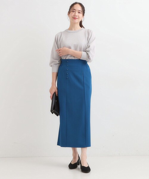 DRESKIP（ドレスキップ）の「【洗濯後しわになりにくい】ポケット付き ナロースカート（スカート・レディース・ブラック/ワインレッド/ブルー系その他・01/02/03/04）」の14枚目の写真