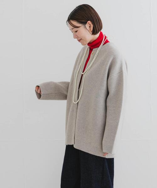 URBAN RESEARCH ROSSO WOMEN（アーバンリサーチ　ロッソ）の「F by ROSSO　ハミルトン接結ニットコート（その他アウター・レディース・グレー/ベージュ系その他/レッド系その他・FREE）」の15枚目の写真