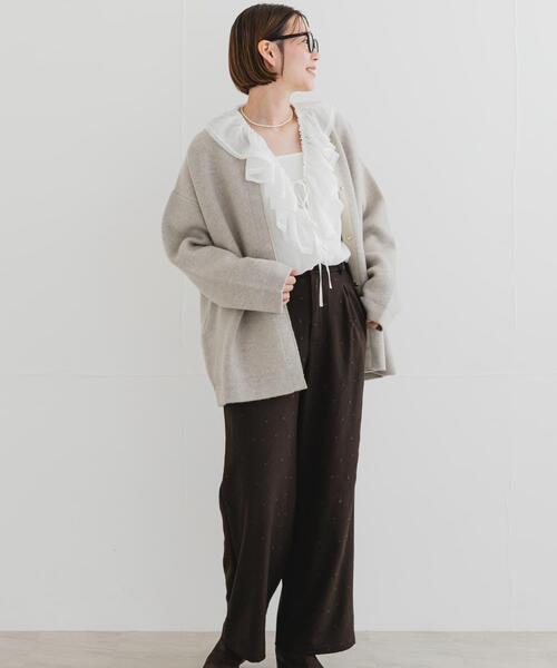 URBAN RESEARCH ROSSO WOMEN（アーバンリサーチ　ロッソ）の「F by ROSSO　ハミルトン接結ニットコート（その他アウター・レディース・グレー/ベージュ系その他/レッド系その他・FREE）」の19枚目の写真