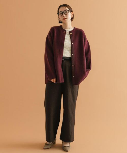 URBAN RESEARCH ROSSO WOMEN（アーバンリサーチ　ロッソ）の「F by ROSSO　ハミルトン接結ニットコート（その他アウター・レディース・グレー/ベージュ系その他/レッド系その他・FREE）」の5枚目の写真