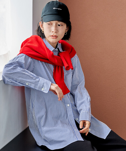 FREAK'S STORE(フリークスストア)の「50 ブロードシャツ(シャツ/ブラウス・レディース・ホワイト/その他13/ネイビー・フリ-)」の3枚目の写真