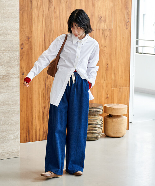 FREAK'S STORE(フリークスストア)の「50 ブロードシャツ(シャツ/ブラウス・レディース・ホワイト/その他13/ネイビー・フリ-)」の4枚目の写真