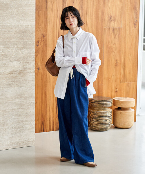 FREAK'S STORE(フリークスストア)の「50 ブロードシャツ(シャツ/ブラウス・レディース・ホワイト/その他13/ネイビー・フリ-)」の5枚目の写真
