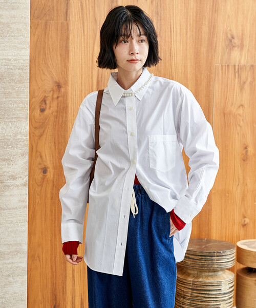 FREAK'S STORE(フリークスストア)の「50 ブロードシャツ(シャツ/ブラウス・レディース・ホワイト/その他13/ネイビー・フリ-)」の10枚目の写真