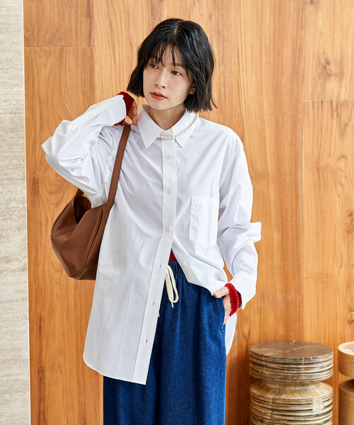 FREAK'S STORE(フリークスストア)の「50 ブロードシャツ(シャツ/ブラウス・レディース・ホワイト/その他13/ネイビー・フリ-)」の9枚目の写真