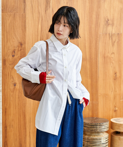 FREAK'S STORE(フリークスストア)の「50 ブロードシャツ(シャツ/ブラウス・レディース・ホワイト/その他13/ネイビー・フリ-)」の12枚目の写真