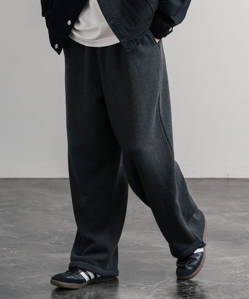 Rocky Monroe（ロッキーモンロー）の「ヘビーウェイト裏起毛ハイウエストワイドイージースウェットパンツ（スウェットパンツ・メンズ・オートミール/バーガンディー/チャコールグレー/杢グレー/ブラック・M/L/LL）」の2枚目の写真