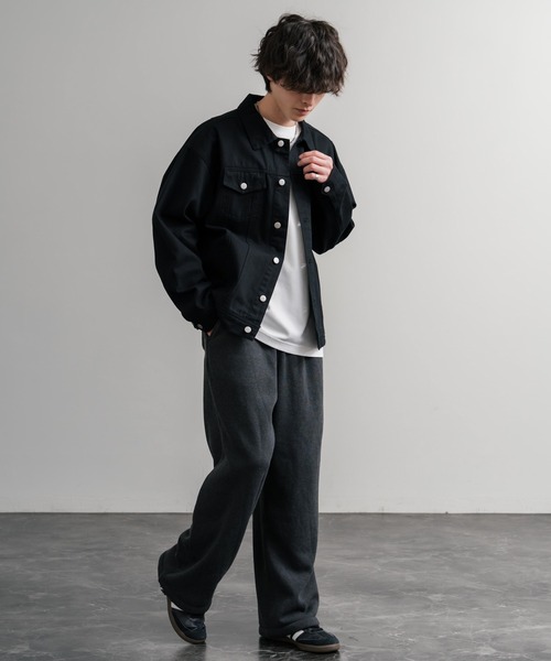 Rocky Monroe（ロッキーモンロー）の「ヘビーウェイト裏起毛ハイウエストワイドイージースウェットパンツ（スウェットパンツ・メンズ・オートミール/バーガンディー/チャコールグレー/杢グレー/ブラック・M/L/LL）」の16枚目の写真