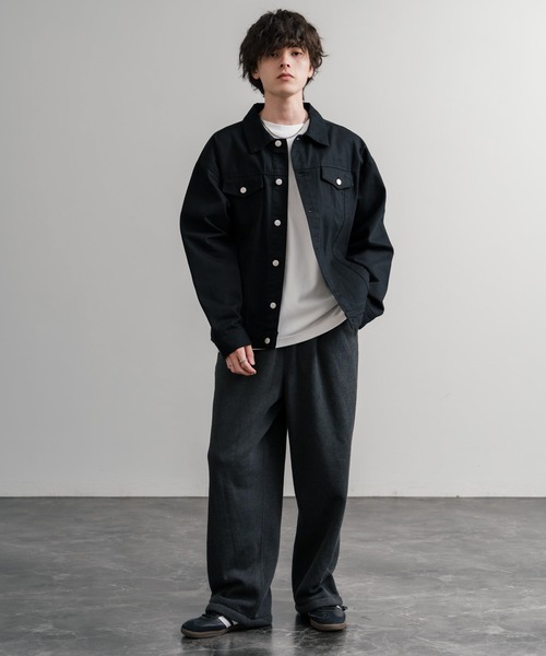 Rocky Monroe（ロッキーモンロー）の「ヘビーウェイト裏起毛ハイウエストワイドイージースウェットパンツ（スウェットパンツ・メンズ・オートミール/バーガンディー/チャコールグレー/杢グレー/ブラック・M/L/LL）」の17枚目の写真