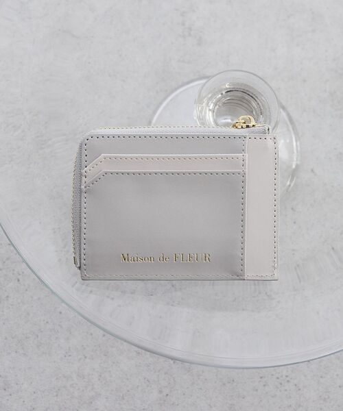 Maison de FLEUR（メゾンドフルール）の「配色ビジューフラグメントケース（パスケース・レディース・サックスブルー/ブラック/ピンク・FREE）」の5枚目の写真