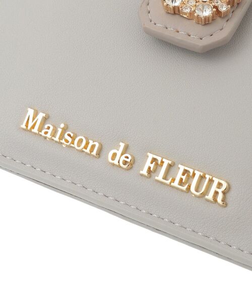 Maison de FLEUR（メゾンドフルール）の「配色ビジューフラグメントケース（パスケース・レディース・サックスブルー/ブラック/ピンク・FREE）」の12枚目の写真