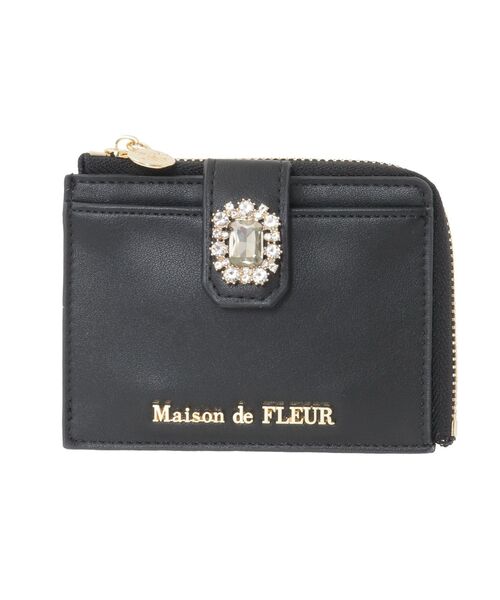 Maison de FLEUR（メゾンドフルール）の「配色ビジューフラグメントケース（パスケース・レディース・サックスブルー/ブラック/ピンク・FREE）」の20枚目の写真