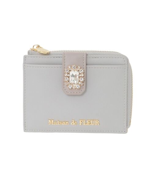 Maison de FLEUR（メゾンドフルール）の「配色ビジューフラグメントケース（パスケース・レディース・サックスブルー/ブラック/ピンク・FREE）」の21枚目の写真