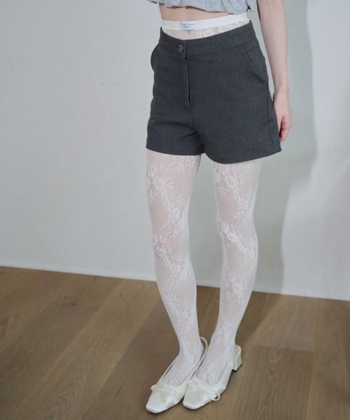 Smyeon(スミョン)の「Antique lace tights/アンティークタッチレースタイツ(タイツ/ストッキング・レディース・ホワイト・FREE)」の3枚目の写真