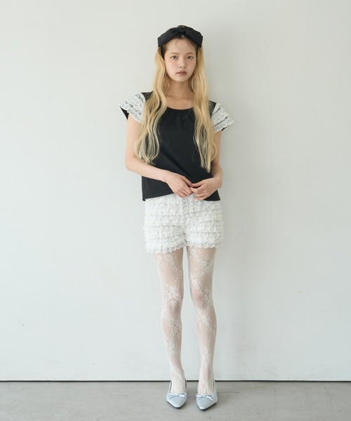 Smyeon(スミョン)の「Antique lace tights/アンティークタッチレースタイツ(タイツ/ストッキング・レディース・ホワイト・FREE)」の20枚目の写真
