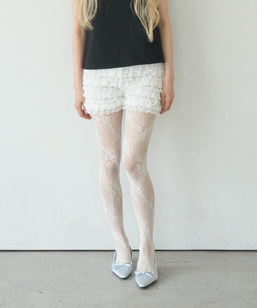 Smyeon(スミョン)の「Antique lace tights/アンティークタッチレースタイツ(タイツ/ストッキング・レディース・ホワイト・FREE)」の21枚目の写真