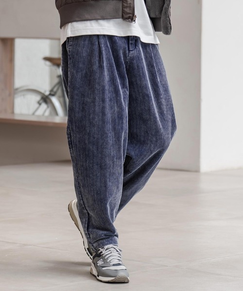 mp14288-フェード加工コーデュロイバルーンテーパードパンツ（その他