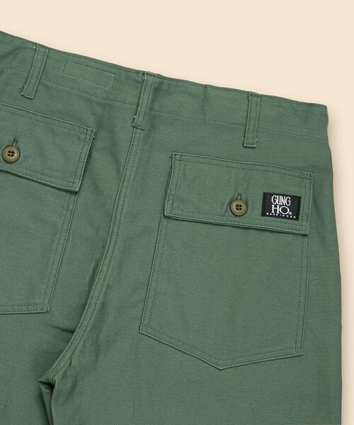 BROOKS BROTHERS（ブルックスブラザーズ）の「Brooks Brothers×GUNG HO　コットン　ファティーグ　トラウザーズ　Made in USA（チノパンツ・メンズ・グリーン/ホワイト・32inch/34inch/36inch）」の4枚目の写真