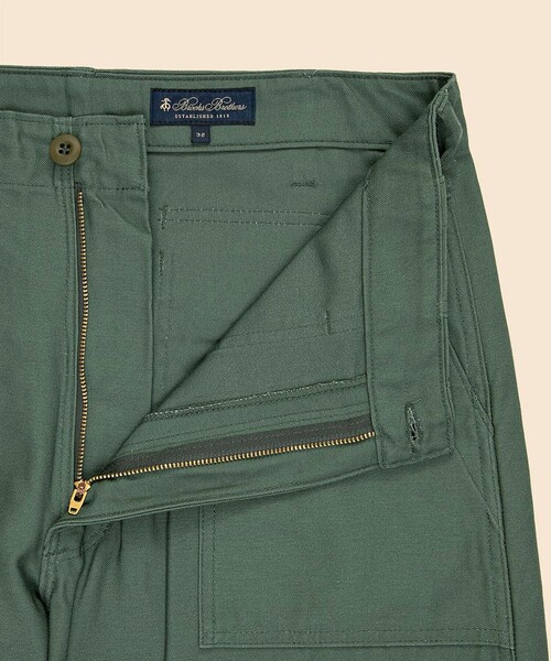 BROOKS BROTHERS（ブルックスブラザーズ）の「Brooks Brothers×GUNG HO　コットン　ファティーグ　トラウザーズ　Made in USA（チノパンツ・メンズ・グリーン/ホワイト・32inch/34inch/36inch）」の5枚目の写真