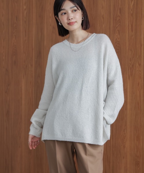 Bou Jeloud（ブージュルード）の「スパンコールドルマンニットリブ（ニット/セーター・レディース・ネイビー/アイボリー/グレー・38）」の7枚目の写真