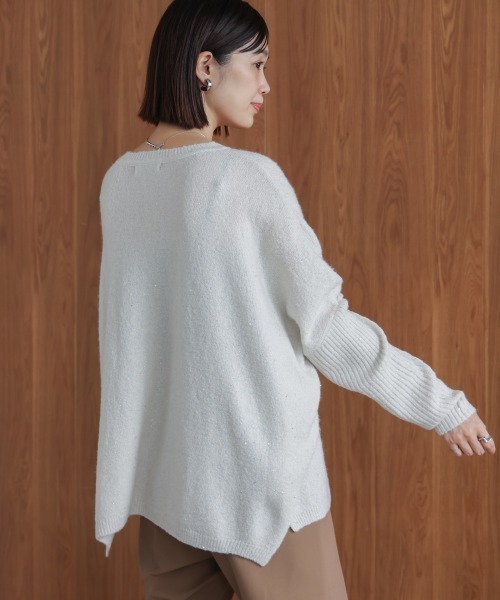 Bou Jeloud（ブージュルード）の「スパンコールドルマンニットリブ（ニット/セーター・レディース・ネイビー/アイボリー/グレー・38）」の12枚目の写真