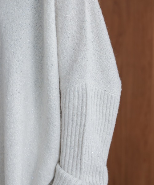 Bou Jeloud（ブージュルード）の「スパンコールドルマンニットリブ（ニット/セーター・レディース・ネイビー/アイボリー/グレー・38）」の14枚目の写真