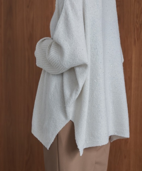 Bou Jeloud（ブージュルード）の「スパンコールドルマンニットリブ（ニット/セーター・レディース・ネイビー/アイボリー/グレー・38）」の16枚目の写真