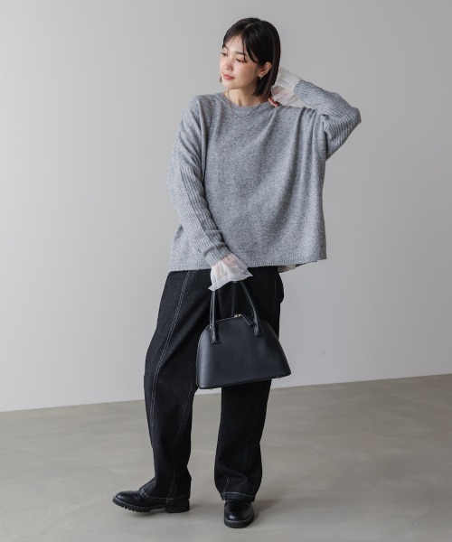 Bou Jeloud（ブージュルード）の「スパンコールドルマンニットリブ（ニット/セーター・レディース・ネイビー/アイボリー/グレー・38）」の19枚目の写真