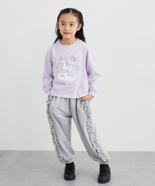 ユニコーンアップリケスウェットトレーナー 薄手素材（スウェット