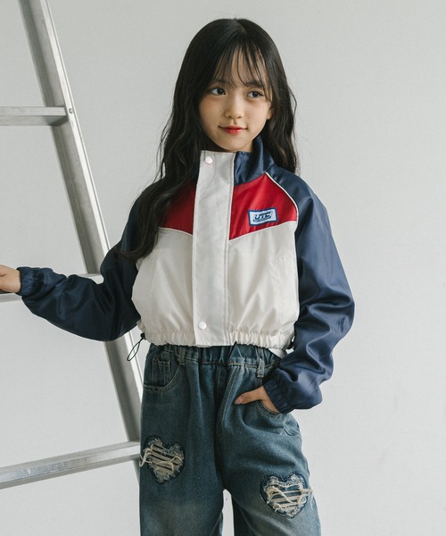 セール】【U.TRACK/ユードットトラック】スタンドカラー配色ジップ