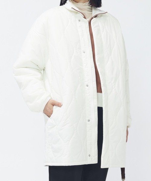 adidas(アディダス)の「アディダス adidas 中わた入りキルティング ルーズフィット ジャケット(ダウンジャケット/コート・レディース・ブラック/オリーブ/オフホワイト・M/L/S/XL)」の4枚目の写真