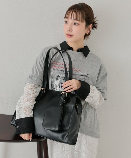 新色ベージュ/ブラウン2 》【@sktnnm企画】ステッチラインボストンBAG