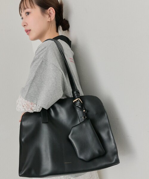 mystic(ミスティック)の「《A4も入る◎/ポーチ付き 》【@sktnnm企画】ステッチラインボストンBAG(ボストンバッグ・レディース・ブラウン/ブラック/ブラウン系その他2/ベージュ・ONE SIZE)」の16枚目の写真