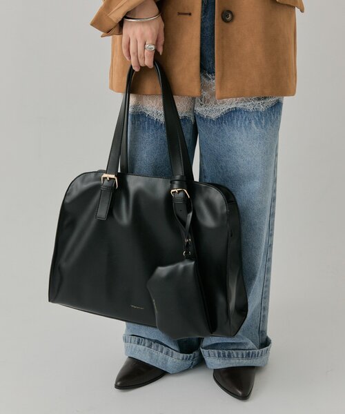 mystic(ミスティック)の「《A4も入る◎/ポーチ付き 》【@sktnnm企画】ステッチラインボストンBAG(ボストンバッグ・レディース・ブラウン/ブラック/ブラウン系その他2/ベージュ・ONE SIZE)」の17枚目の写真