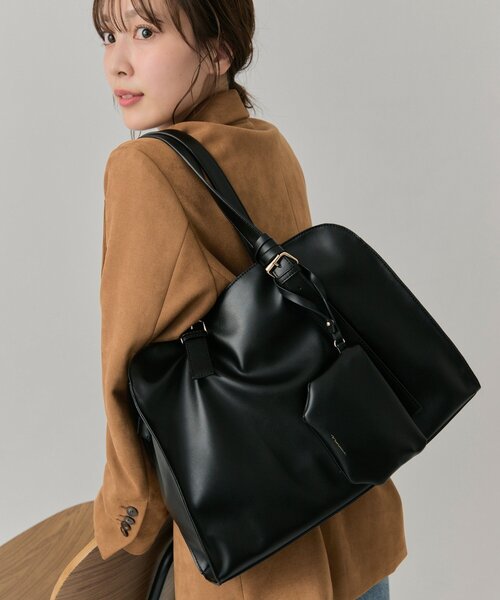 新色ベージュ/ブラウン2 》【@sktnnm企画】ステッチラインボストンBAG