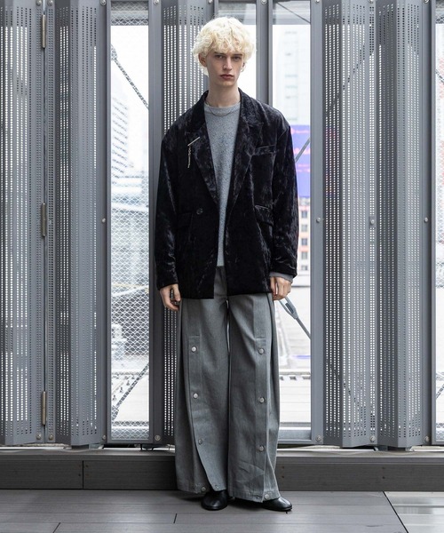 HARE(ハレ)の「【SET UP対応】クラッシュベロアオーバージャケット(HARE)(テーラードジャケット・メンズ・ブラック/ブラウン・FREE)」の5枚目の写真