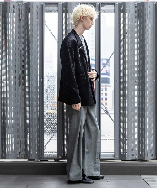 HARE(ハレ)の「【SET UP対応】クラッシュベロアオーバージャケット(HARE)(テーラードジャケット・メンズ・ブラック/ブラウン・FREE)」の6枚目の写真