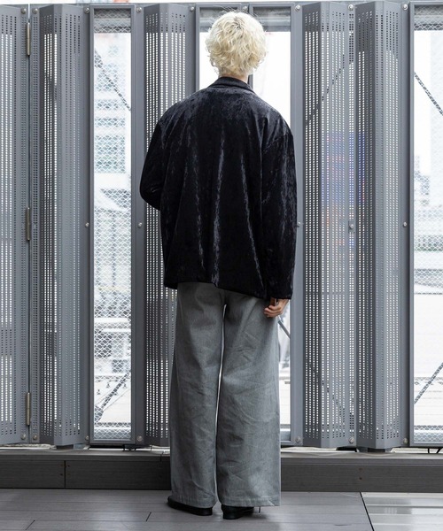 HARE(ハレ)の「【SET UP対応】クラッシュベロアオーバージャケット(HARE)(テーラードジャケット・メンズ・ブラック/ブラウン・FREE)」の7枚目の写真