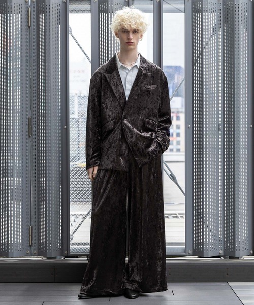 HARE(ハレ)の「【SET UP対応】クラッシュベロアオーバージャケット(HARE)(テーラードジャケット・メンズ・ブラック/ブラウン・FREE)」の8枚目の写真