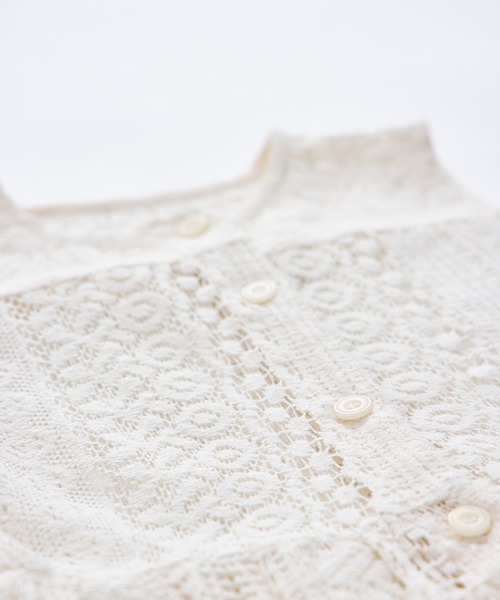 pairmanon（ペアマノン）の「インド コットン 総レース ペプラム ベスト（ベスト・キッズ・アイボリー/ブルー/ブラウン・110/90/120/130/150/140/100）」の7枚目の写真