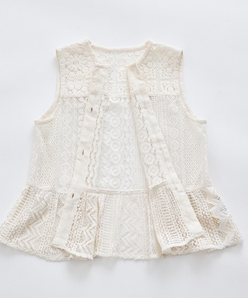 pairmanon（ペアマノン）の「インド コットン 総レース ペプラム ベスト（ベスト・キッズ・アイボリー/ブルー/ブラウン・110/90/120/130/150/140/100）」の8枚目の写真