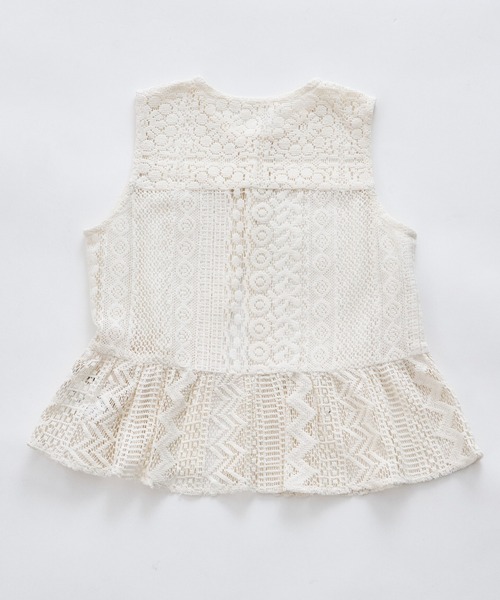 pairmanon（ペアマノン）の「インド コットン 総レース ペプラム ベスト（ベスト・キッズ・アイボリー/ブルー/ブラウン・110/90/120/130/150/140/100）」の9枚目の写真