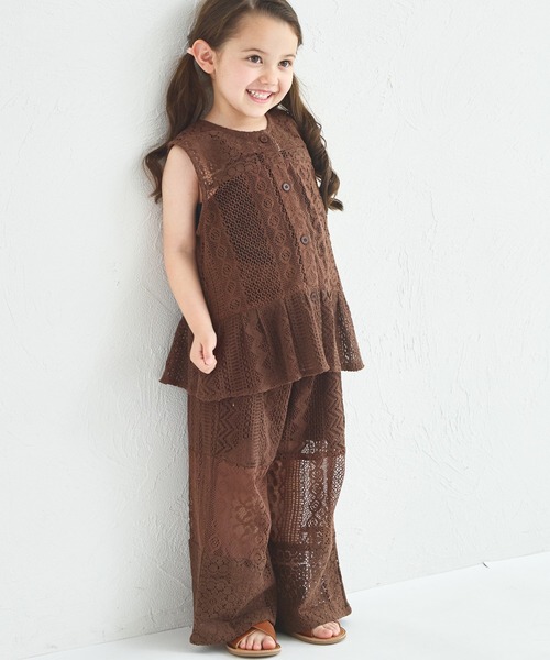 pairmanon（ペアマノン）の「インド コットン 総レース ペプラム ベスト（ベスト・キッズ・アイボリー/ブルー/ブラウン・110/90/120/130/150/140/100）」の10枚目の写真